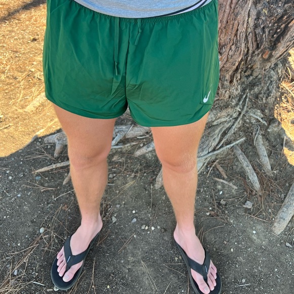 Nike Shorts New Nike Men Running Shorts Built In Briefs Forest Green Core Fast Dry Dri Fit M